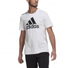 adidas Freizeit Tshirt Essentials Big Logo (100% Baumwolle) weiss Herren
